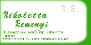 nikoletta remenyi business card